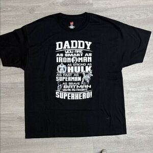 Hanes Black Superhero Dad Graphic Tee